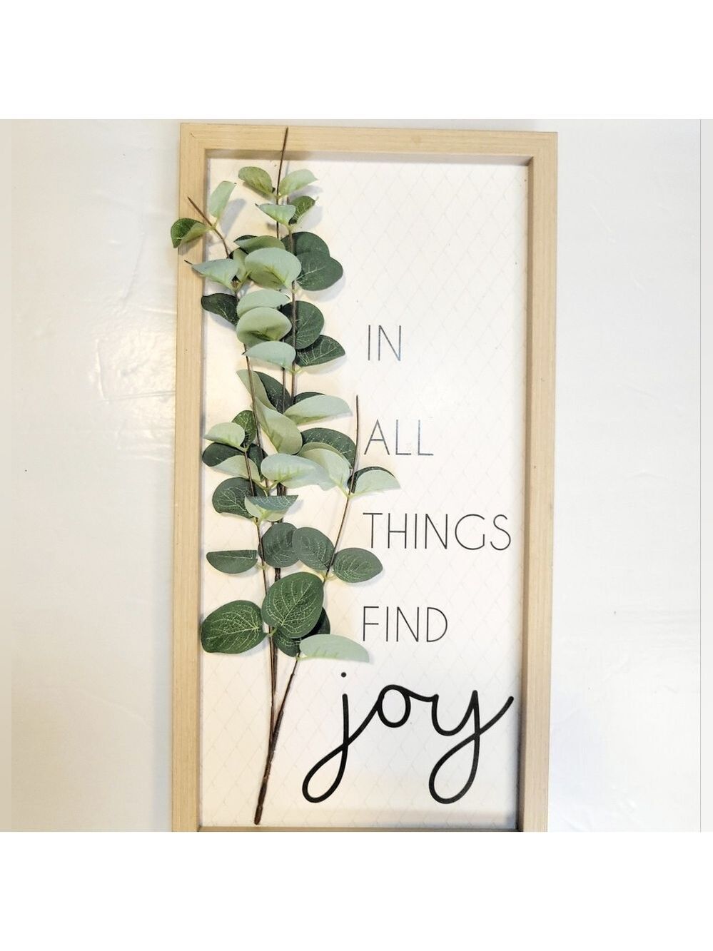 Framed Greenery Wall Art Find Joy Quote 18x13 Inches